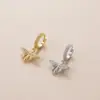 Wholesale Fashion Water Droplets Heart Shape Copper Plating Inlay Zircon Ear Studs 1 Piece