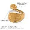 Wholesale Ion Plating (IP) Real Gold Plated 18K Gold Geometric 304 Stainless Steel IG Style Casual Simple Style Waterproof Non Tarnish Open Rings