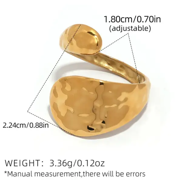 Wholesale Ion Plating (IP) Real Gold Plated 18K Gold Geometric 304 Stainless Steel IG Style Casual Simple Style Waterproof Non Tarnish Open Rings
