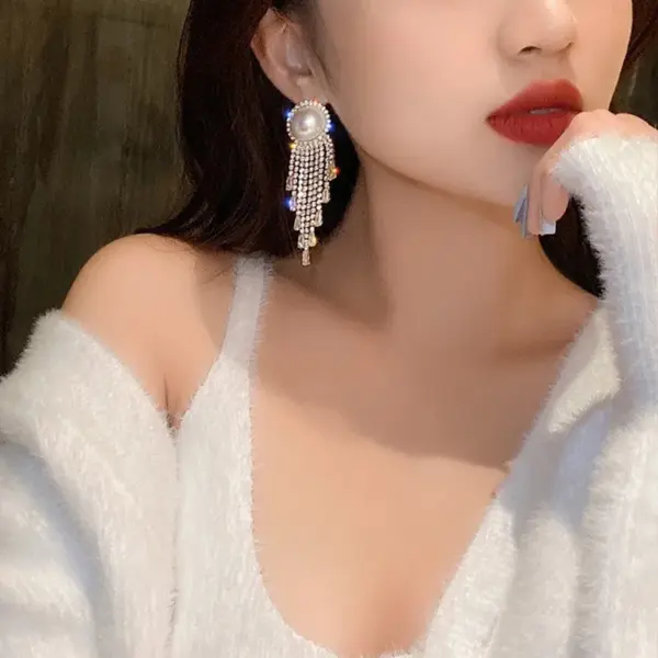 Wholesale Fashion Heart Shape Bow Knot Copper Inlay Zircon Drop Earrings 1 Pair