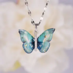Colorized Butterfly Silver A2872