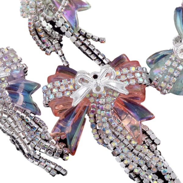 Wholesale Cross-border TK Live Heavy Industry Drill Chain Tassel Bow Diamond Ball Straight Hole Beads DIY Mobile Phone Key Chain Necklace Accessories