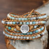 Wholesale Cross-border Amazon Stone Ball Woven Bracelet Jewelry Women's Bohemian Style 5-layer Multi-circle Winding Bracelet Europe and America