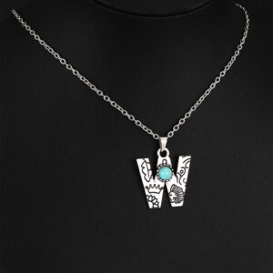 9023 silver O-Chain Letter W