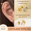 Wholesale 1 Piece Ear Cartilage Rings & Studs Casual Simple Style Classic Style Heart Shape Flower Copper Inlay Zircon