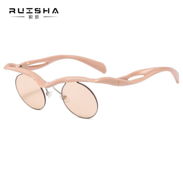 Wholesale cross-glasses sunglasses women's round frame sunglasses men's high-grade sense special-shaped half-frame eyebrows personalized sunglasses