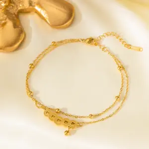 Qyb35 Qing Dynasty Five Emperors' Coins Anklet / Gold