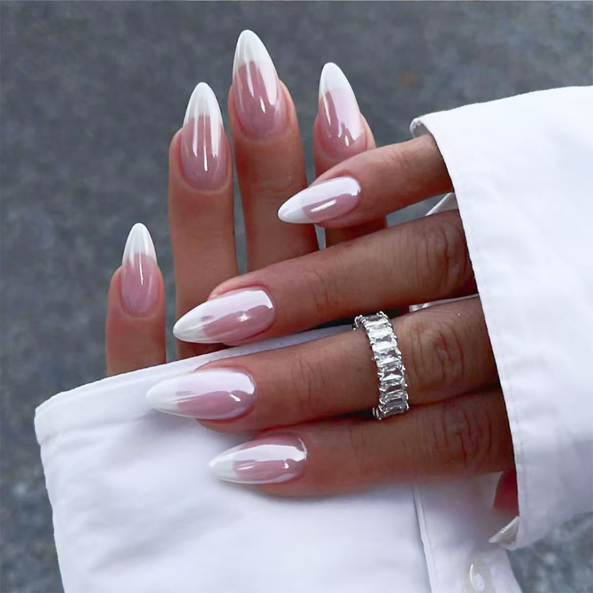 Wholesale Hailey's Same Style Electroplated French European and American Creative Cross-Border Wearable Nails, Simple and Versatile, Ultra-Thin Detach
