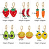 Wholesale Cross-border new products fruit earrings Lemon avocado strawberry cute fruit ins style alloy drop earrings jewelry