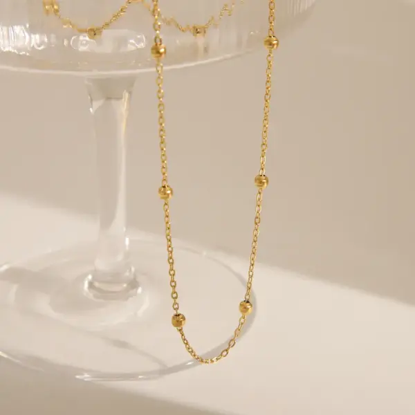 Wholesale Jewelry French Style Simple Style Commute Solid Color 304 Stainless Steel 18K Gold Plated Necklace