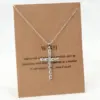 1 Piece Vintage Style Cross Stainless Steel Inlay Diamond Pendant Necklace