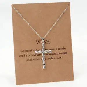1 Piece Vintage Style Cross Stainless Steel Inlay Diamond Pendant Necklace
