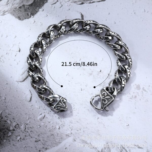Wholesale Stainless Steel Leopard Bracelet Men's Titanium Steel Bracelet Cast Bracelet Retro Hip Hop Bracelet CE351