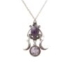 Wholesale Eucalyptus Cross-border Trade Triple Moon Goddess Necklace Amethyst Jewelry Retro Creative Personality Alloy Necklace