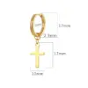 PVD Coated 18K Gold Real Gold Plated Cross 201 Stainless Steel Simple Style Waterproof Non Tarnish Dangling Earrings