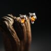 Wholesale Vintage-style owl-inlaid resin stud earrings