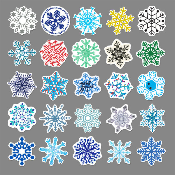 Wholesale 50pcs/pack snowflake graffiti winter small fresh DIY luggage stickers