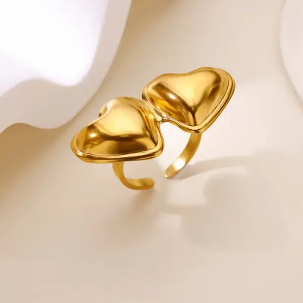 Wholesale 304 Stainless Steel Copper Star Heart Shape Butterfly Electroplating PVD Coated Zircon 18K Gold Plated White Gold Plated Elegant Classical Novelty Plating Open Rings Rings