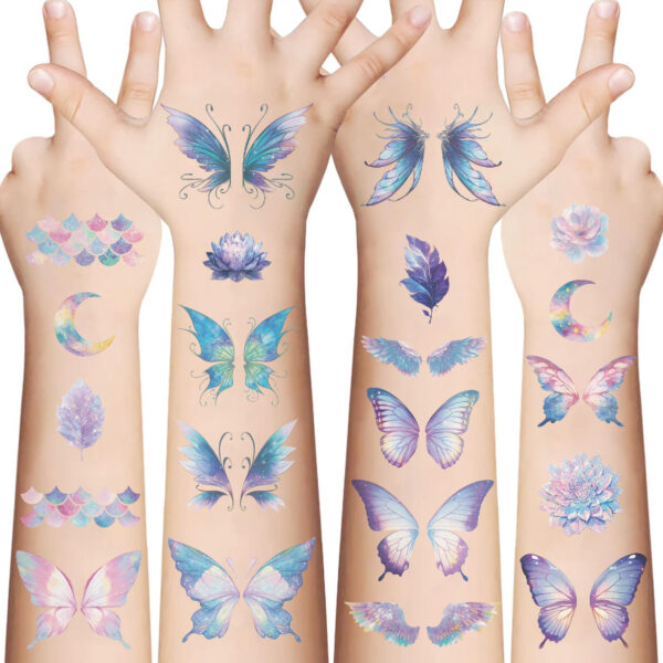 Wholesale Cross-border New Cartoon Ins Butterfly Series Tattoo Sticker Waterproof Party Gift Funny Fun Face Sticker