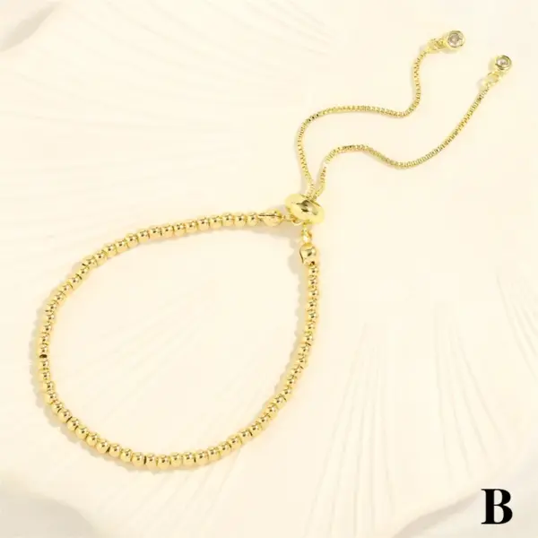 Wholesale Retro Simple Style Round Copper 18k Gold Plated Zircon Bracelets In Bulk