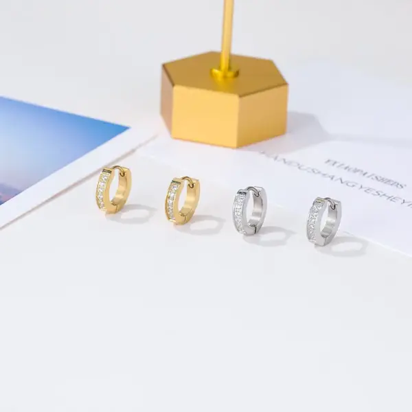 PVD Coated 18K Gold Platinum Real Gold Plated Geometric 304 Stainless Steel Simple Style Classic Style Waterproof Non Tarnish Earrings