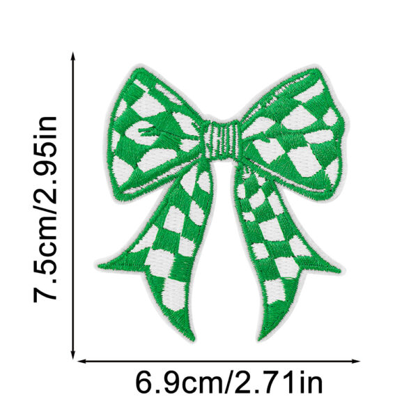 Wholesale Plaid Bow Embroidered Patch