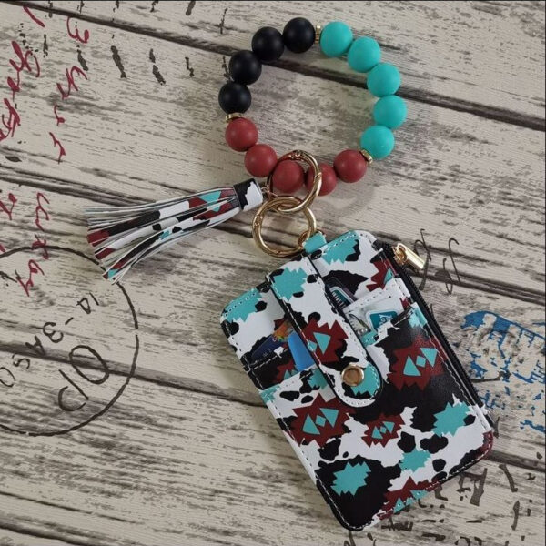 Wholesale Silicone leather wallet keychain