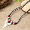 Wholesale Shark Teeth Necklace Men's and Women's Simple Pendant European and American Jewelry Bohemian Teeth Carving Handicraft Jewelry