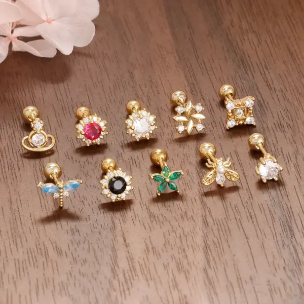 Wholesale 1 Piece Classic Style Geometric 304 Stainless Steel Ear Studs