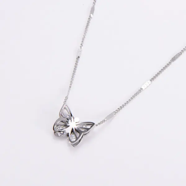 Wholesale Jewelry Fashion Butterfly Stainless Steel Rhinestones 18K Gold Plated Diamond