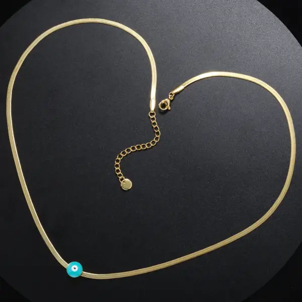 PVD Coated Devil'S Eye Stainless Steel Fashion Waterproof Non Tarnish 304 Stainless Steel Necklace