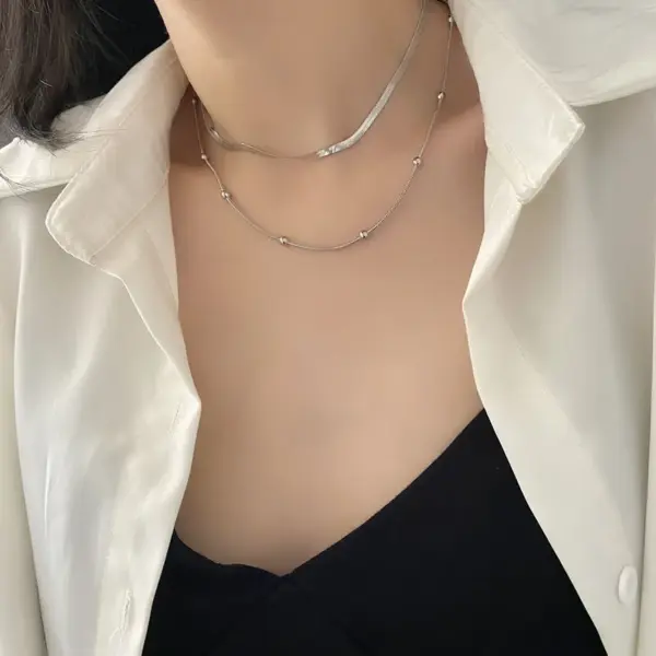 Vacuum Plating Real Gold Plated 18K Gold Gold Plating Silver Plated Geometric 304 Stainless Steel Fashion Waterproof Non Tarnish Titanium Steel Layered Necklaces
