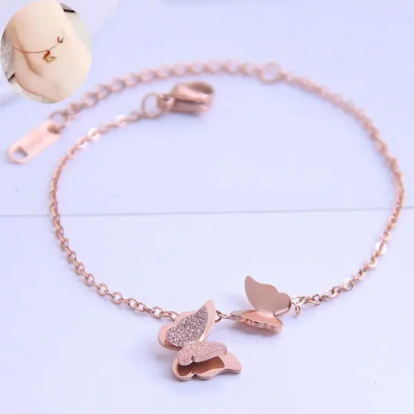 Wholesale Korean Butterfly Titanium Steel Anklet