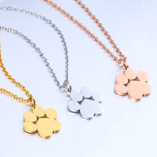 oly-f5520784d66e586325a8919d5faf4371 Wholesale Stainless steel pet necklace cat claw dog claw letter necklace cross-border factory Mother's Day chilen's gift free lettering