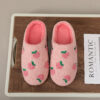 Wholesale Cross-Border Cute Pink Girly Peach Cartoon Home Cotton Slippers Warm Soft Bottom Silent Plush Slippers