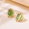 304 Stainless Steel Plastic Geometric Electroplating Imitation Gold Fairy Style Vintage Style Tropical Ear Studs