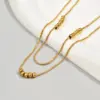 PVD Coated 18K Gold Plated Real Solid Color 304 Stainless Steel IG Style Simple Waterproof Non Tarnish Plating Layered Necklaces