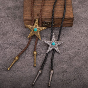 Wholesale Turquoise pattern five-pointed star alloy tie