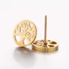 PVD Coated 18K Gold Real Gold Plated Tree 304 Stainless Steel Preppy Style Waterproof Non Tarnish Ear Studs