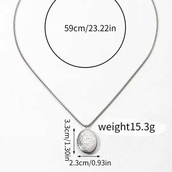 Wholesale PVD Coated Real Gold Plated Square Oval Heart Shape 304 Stainless Steel Vintage Style Classic Style Waterproof Non Tarnish 304 Stainless Steel Pendant Necklace