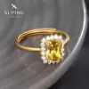 Wholesale Jewelry Elegant XUPING Square Copper Artificial Gemstones 18K Gold Plated Inlay Open Rings