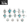 Wholesale Retro Bohemian turquoise cactus carved 14-piece set ring factory direct Amazon New