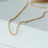 Wholesale 304 Stainless Steel Geometric Electroplating PVD Coated Beads 18K Real Gold Plated Simple Style Waterproof Non Tarnish Beaded Necklace