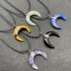 Wholesale Fashion Moon Crystal Polishing Pendant Necklace 1 Piece