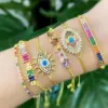 Wholesale Fashion Geometric Copper 18k Gold Plated Artificial Gemstones Bracelets In Bulk