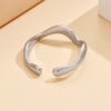 Wholesale Cross-border irregular curved wave plain ring ring women's opening titanium steel adjustable simple ins ring jewelry