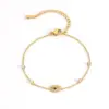 Wholesale Ins Style 304 Stainless Steel Four-Leaf Clover Heart Inlaid Diamond Starfish Evil Eye Minimalist Style Light Luxury Vacuum Electroplated 18K Real Gold Bracelet