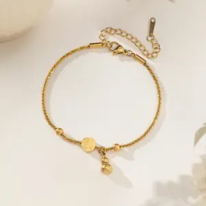 【XKB0228】Fu Character Gourd Bracelet / Gold