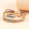 Wholesale Multi layer diamond crystal magnetic buckle bracelet