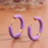 Wholesale 304 Stainless Steel Triangle Circle Heart Shape Electroplated Golden Plated Simple Style Enamel Hoop Earrings